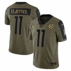 Men's Pittsburgh Steelers Chase Claypool Nike Olive 2021 Salute To Service Limited Player Jersey