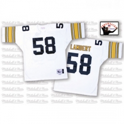 Mitchell And Ness Pittsburgh Steelers 58 Jack Lambert White Authentic Throwback NFL Jersey