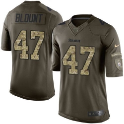 Nike Pittsburgh Steelers #47 Mel Blount Green Men 27s Stitched NFL Limited Salute to Service Jersey