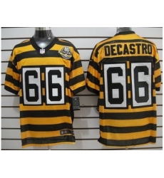 Nike Pittsburgh Steelers 66 David DeCastro Yellow Black Elite 80th Throwback NFL Jersey