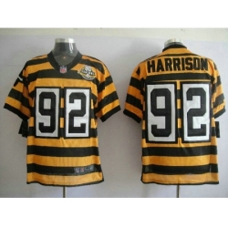 Nike Pittsburgh Steelers 92 James Harrison Yellow Elite Black 80TH M&N NFL Jersey