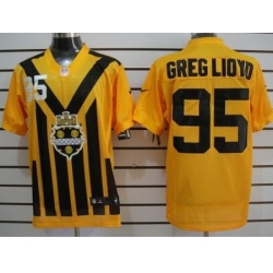 Nike Pittsburgh Steelers 95 Greg Lloyd Yellow Elite 1933s Throwback NFL Jersey