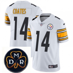 Nike Steelers #14 Sammie Coates White Mens NFL Vapor Untouchable Limited Stitched With MDR Dan Rooney Patch Jersey