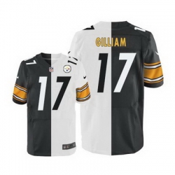 Nike Steelers #17 Joe Gilliam White Black Mens Stitched NFL Elite Split Jersey