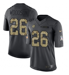 Nike Steelers #26 Rod Woodson Black Mens Stitched NFL Limited 2016 Salute to Service Jersey