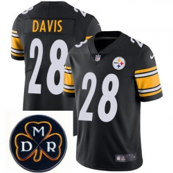 Nike Steelers #28 Sean Davis Black  Mens NFL Vapor Untouchable Limited Stitched With MDR Dan Rooney Patch Jersey