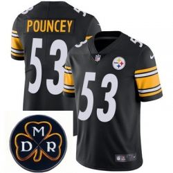 Nike Steelers #53 Maurkice Pouncey Black  Mens NFL Vapor Untouchable Limited Stitched With MDR Dan Rooney Patch Jersey