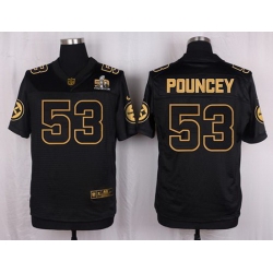 Nike Steelers #53 Maurkice Pouncey Black Mens Stitched NFL Elite Pro Line Gold Collection Jersey