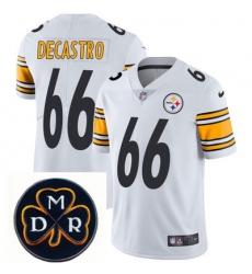 Nike Steelers #66 David DeCastro White Mens NFL Vapor Untouchable Limited Stitched With MDR Dan Rooney Patch Jersey
