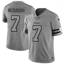 Nike Steelers 7 Ben Roethlisberger 2019 Gray Gridiron Gray Vapor Untouchable Limited Jersey