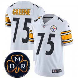 Nike Steelers #75 Joe Greene White Mens NFL Vapor Untouchable Limited Stitched With MDR Dan Rooney Patch Jersey