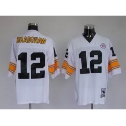 Pittsburgh Steelers 12 BRADSHAW white throwback