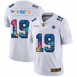 Pittsburgh Steelers 19 JuJu Smith Schuster Men White Nike Multi Color 2020 NFL Crucial Catch Limited NFL Jersey