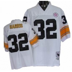 Pittsburgh Steelers 32 Franco Harris White mitchellandness throwback