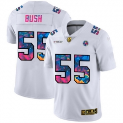 Pittsburgh Steelers 55 Devin Bush Men White Nike Multi Color 2020 NFL Crucial Catch Limited NFL Jersey