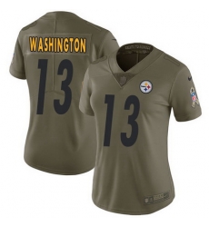 Nike Steelers #13 James Washington Olive Womens Stitched NFL Limited 2017 Salute to Service Jersey