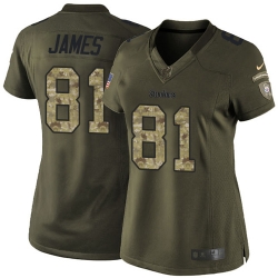 Nike Steelers #81 Jesse James Green Womens Stitched NFL Limited 2015 Salute to Service Jersey