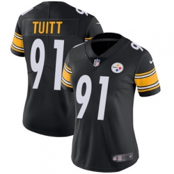 Nike Steelers #91 Stephon Tuitt Black Team Color Womens Stitched NFL Vapor Untouchable Limited Jersey