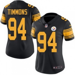 Nike Steelers #94 Lawrence Timmons Black Womens Stitched NFL Limited Rush Jersey