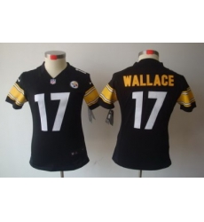 Women Nike Pittsburgh Steelers #17 Mike Wallace Black(Women Limited Jerseys)