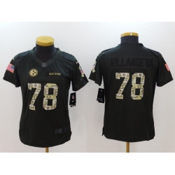 Women Pittsburgh Steelers 78  Alejandro Villanueva Green Nike Salute to Service Limited NFL Jersey