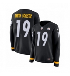 Womens Nike Pittsburgh Steelers 19 JuJu Smith Schuster Limited Black Therma Long Sleeve NFL Jersey