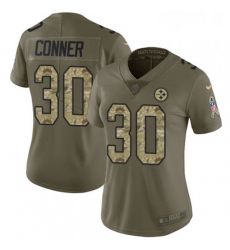 Womens Nike Pittsburgh Steelers 30 James Conner Limited OliveCamo 2017 Salute to Service NFL Jersey