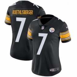 Womens Nike Pittsburgh Steelers 7 Ben Roethlisberger Black Team Color Vapor Untouchable Limited Player NFL Jersey