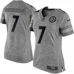 Womens Nike Pittsburgh Steelers 7 Ben Roethlisberger Limited Gray Gridiron NFL Jersey