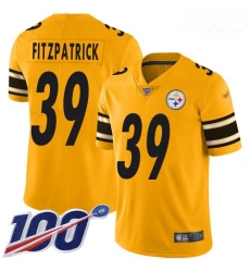 Steelers #39 Minkah Fitzpatrick Gold Youth Stitched Football Limited Inverted Legend 100th Season Jersey