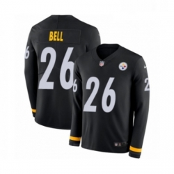 Youth Nike Pittsburgh Steelers 26 LeVeon Bell Limited Black Therma Long Sleeve NFL Jerse