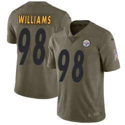 Youth Nike Steelers #98 Vince Williams Olive Stitched NFL Limited 2017 Salute to Service Jersey