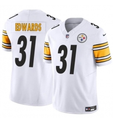 Youth Pittsburgh Steelers 31 Daijun Edwards White 2023 F U S E  Vapor Untouchable Limited Stitched Football Jersey