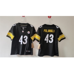 Youth Pittsburgh Steelers 43 Troy Polamalu Black F U S E  Vapor Untouchable Limited Stitched Football Jersey