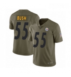 Youth Pittsburgh Steelers 55 Devin Bush Limited Olive 2017 Salute to Service Football Jersey