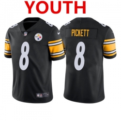 Youth Pittsburgh Steelers 8 Kenny Pickett Black 2022 Vapor Untouchable Stitched NFL Nike Limited Jersey