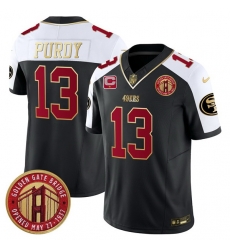 Men San Francisco 49ers 13 Brock Purdy Balck F U S E  Golden Gate Bridge With 1 Star C Patch Alternate Vapor Limited Stitched Football Jersey