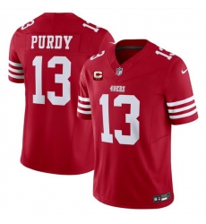 Men San Francisco 49ers 13 Brock Purdy Red 2024 F U S E  With 2 Star C Patch Vapor