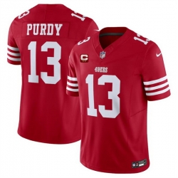 Men San Francisco 49ers 13 Brock Purdy Red 2024 F U S E  With 2 Star C Patch Vapor