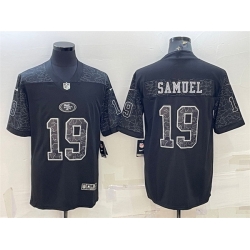 Men San Francisco 49ers 19 Deebo Samuel Black Reflective Limited Stitched Football Jersey