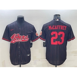 Men San Francisco 49ers 23 Christian McCaffrey Black With Patch Cool Base Stitched Baseball Jersey