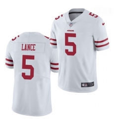 Men San Francisco 49ers #5 Trey Lance Jersey White 2021 Limited Football