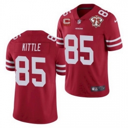 Men San Francisco 49ers 85 George Kittle 2021 Red With C Patch 75th Anniversary Vapor Untouchable Limited NFL Jersey