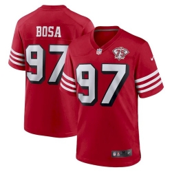 Men San Francisco 49ers 97 Nick Bosa 75th Anniversary Red Nike Jersey