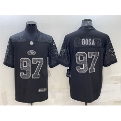 Men San Francisco 49ers 97 Nick Bosa Black Reflective Limited Stitched Football Jersey