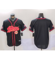 Men San Francisco 49ers Black With Patch Cool Base Stitched Baseball Jersey 1