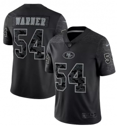 Men San Francisco 49ers Fred Warner #54 Black Reflective Limited Jersey