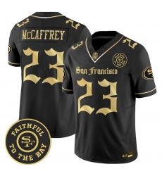 Men San Francisco 49ers Mccaffrey #23 black Gold To The Bay Patch Jersey