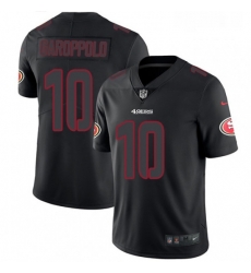 Mens Nike San Francisco 49ers 10 Jimmy Garoppolo Limited Black Rush Impact NFL Jersey