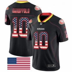 Mens Nike San Francisco 49ers 10 Jimmy Garoppolo Limited Black Rush USA Flag NFL Jersey